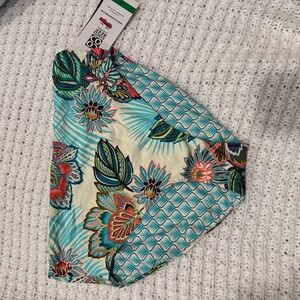 Coco Reef Floral Bikini Bottom - Blue and Cream